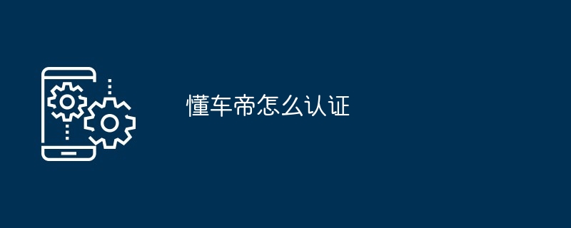 懂车帝怎么认证