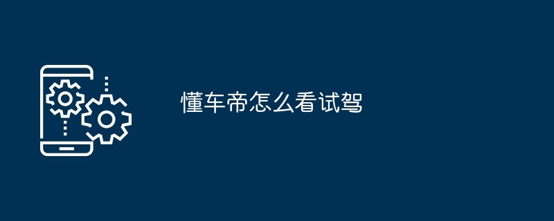 懂车帝怎么看试驾