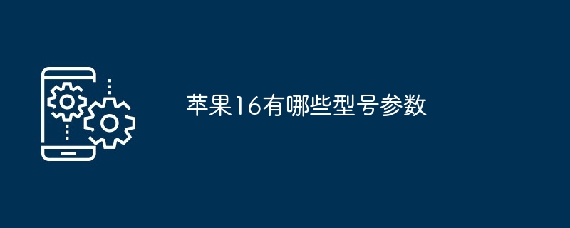 苹果16有哪些型号参数