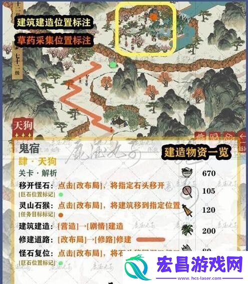江南百景图鸡鸣山鬼宿关卡四天狗攻略