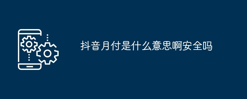 抖音月付是什么意思啊安全吗