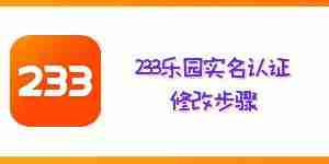 233乐园怎么更改实名认证 233乐园实名认证修改步骤