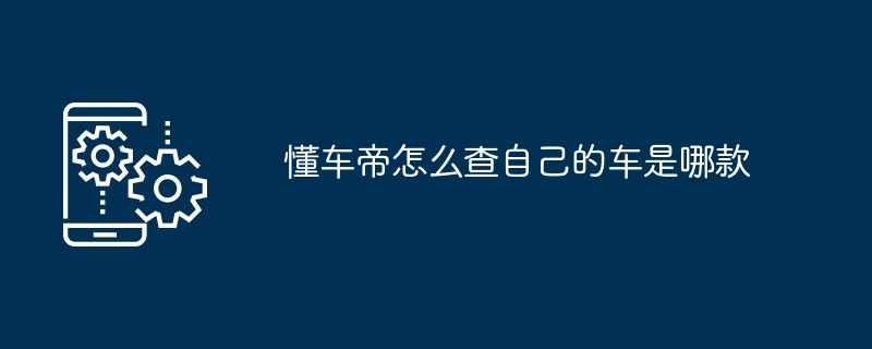 懂车帝怎么查自己的车是哪款