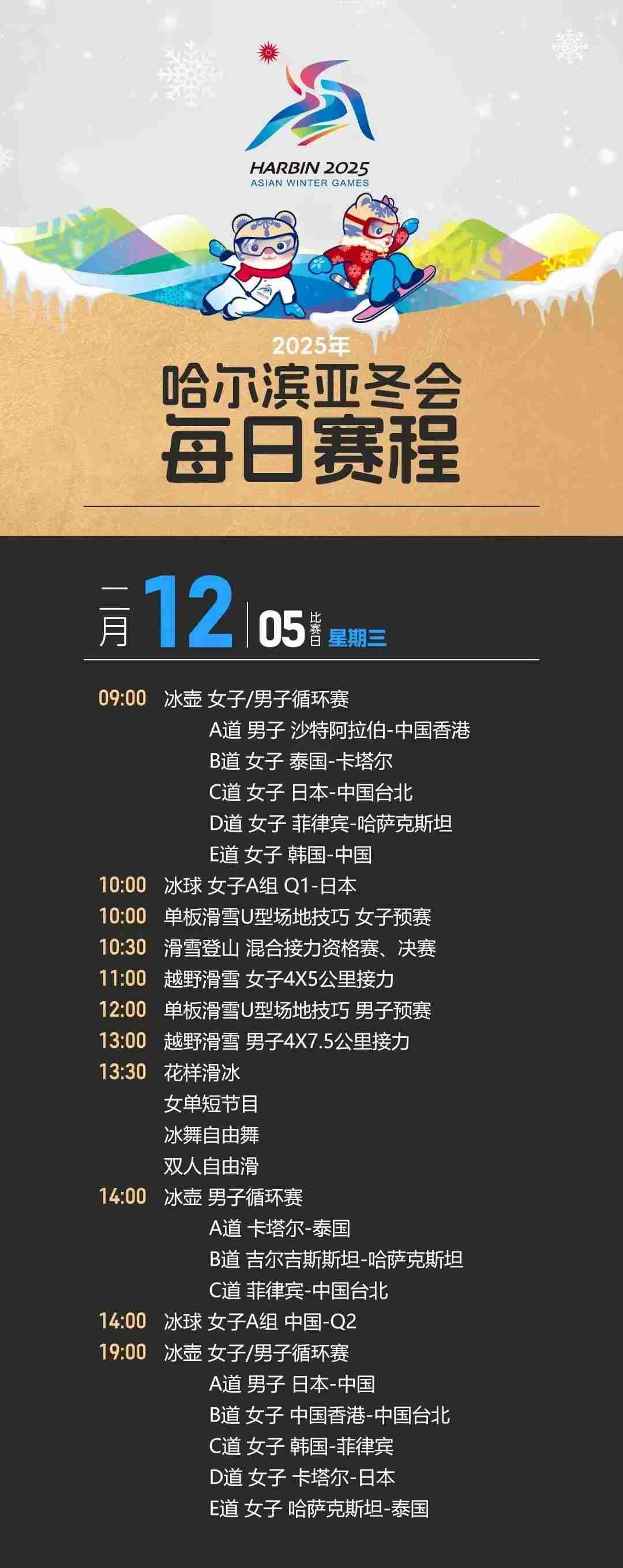 2025哈尔滨亚冬会金牌榜持续更新中,附亚冬会夺金赛程表